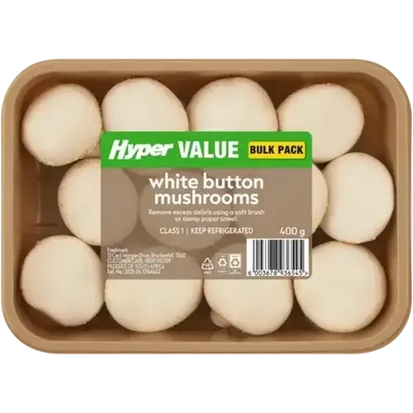 Hyper Value White Button Mushrooms 400g