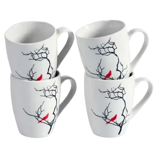 Red Swallow Coffee Mug Set 4-Piece