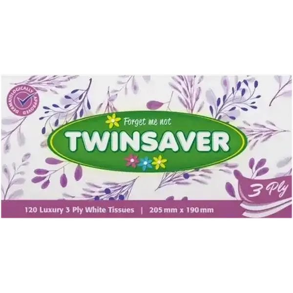 Twinsaver 3 Ply Facial Tissues 120 Pack