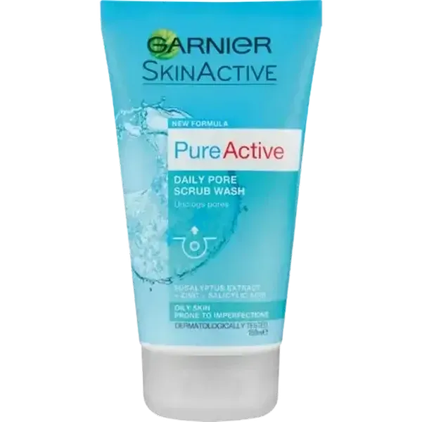 Garnier SkinActive Pure Active Daily Pore Scrub Wash 150ml