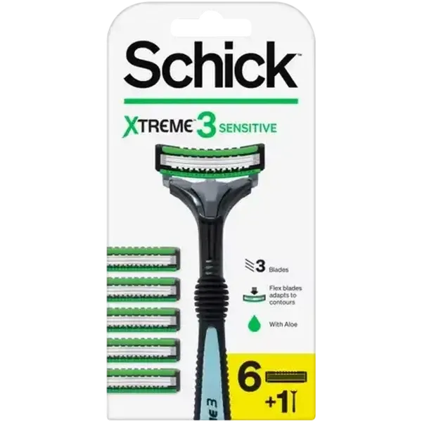 Schick Extreme 3 Razor With Cartridges 7 Piece