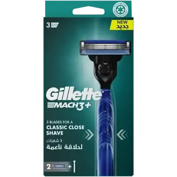 Gillette MACH3 Blade Refill with Handle 3 Piece