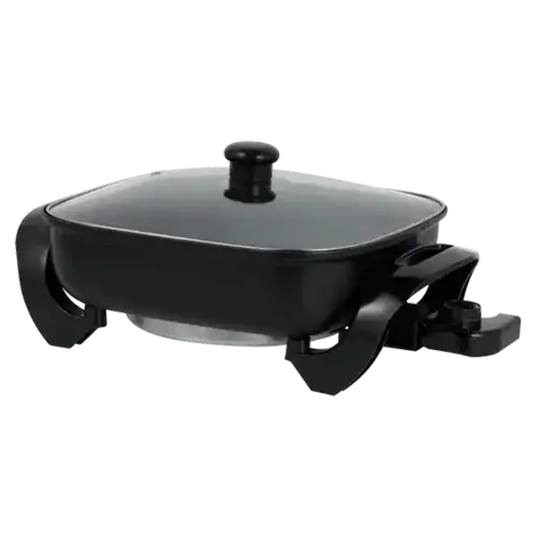 Platinum Electric Frying Pan with Glass Lid