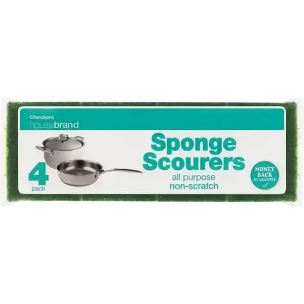 Checkers Housebrand Anti-Bacterial Sponge Scourers 4 Pack