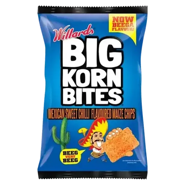 Big Korn Bites Mexican Sweet Chilli Flavoured Maize Chips 120g