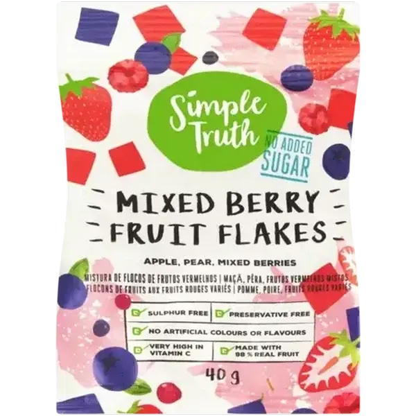Simple Truth Mixed Berry Fruit Flakes 40g
