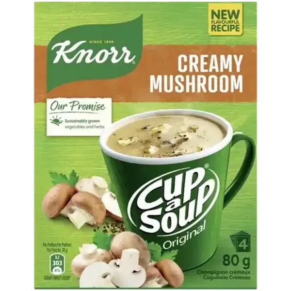 Knorr Cup-a-Soup Creamy Mushroom Instant Soup 4 x 20g