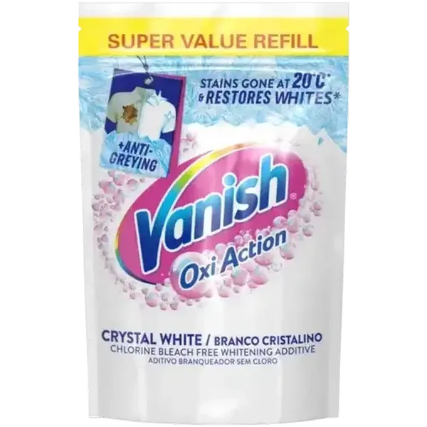 Vanish Oxi Action Crystal White Chlorine Bleach Free Whitening Additive Refill 520g