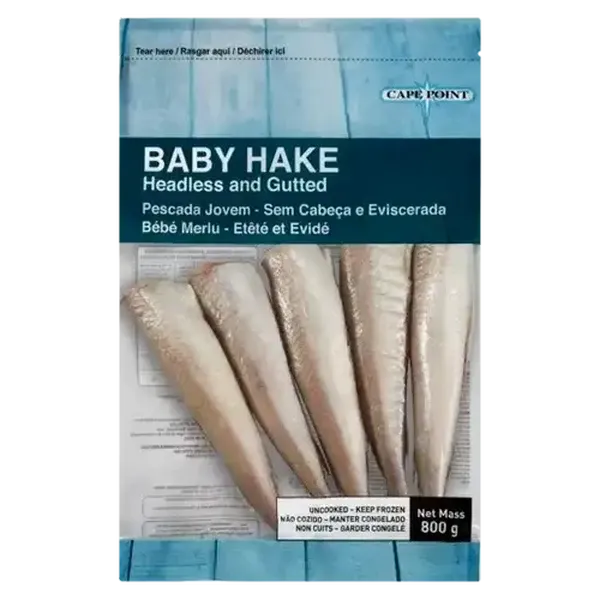 Cape Point Frozen Headless & Gutted Baby Hake 800g