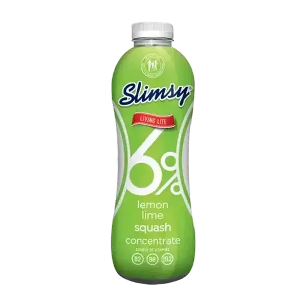 Slimsy Lemon Lime Flavoured 6% Squash Concentrate 1L