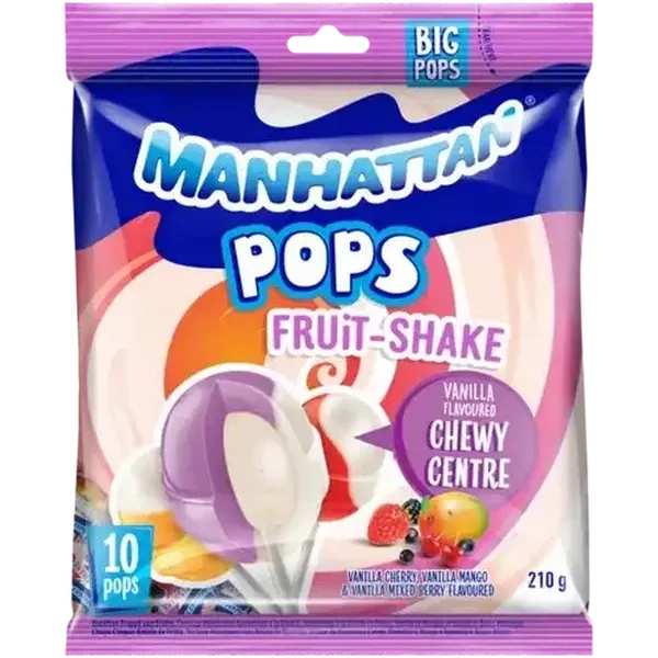 Manhattan Vanilla Flavoured Fruit-Shake Pops 210g