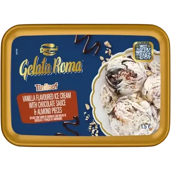 Dairymaid Gelata Roma Tin Roof Ice Cream 1.5L