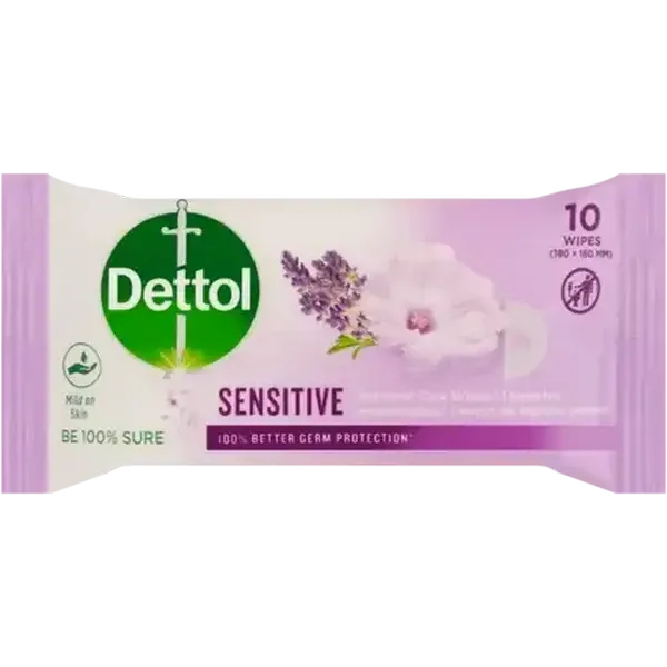 Dettol Sensitive Wet Wipes 10 Pack