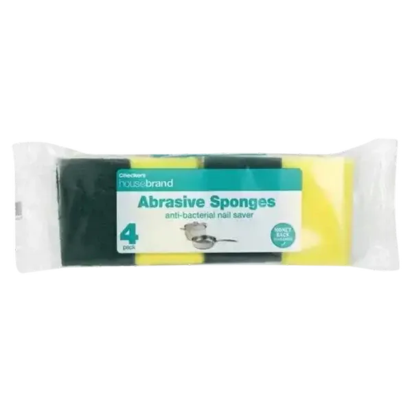 Checkers Housebrand Anti-Bacterial Nail Saver Abrasive Sponges 4 Pack