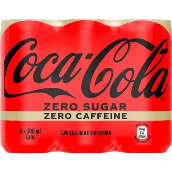 Coca-Cola Zero Sugar Zero Caffeine Soft Drink 6 x 300ml