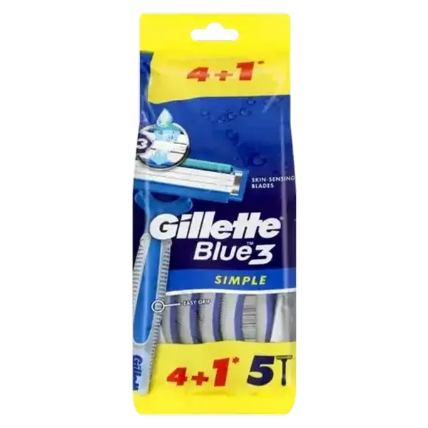 Gillette Blue3 Simple Disposable Razors 5 Pack