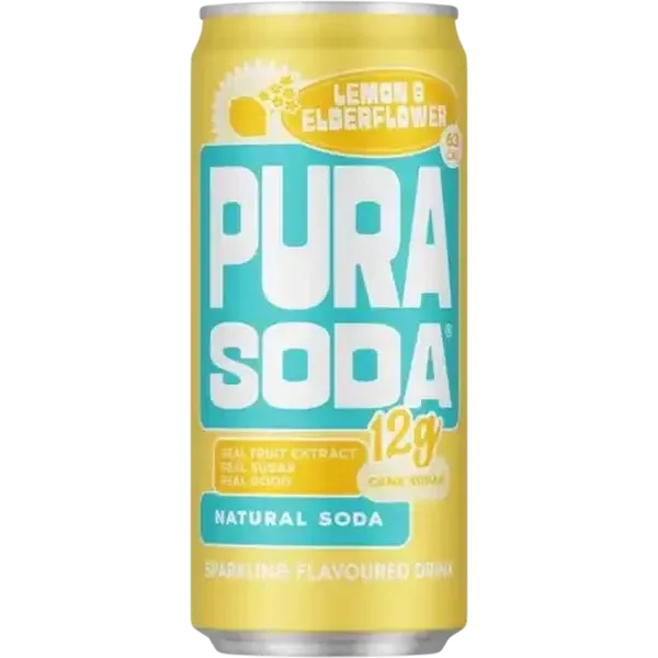 PURA Soda Lemon & Elderflower Flavoured Sparkling Drink 300ml