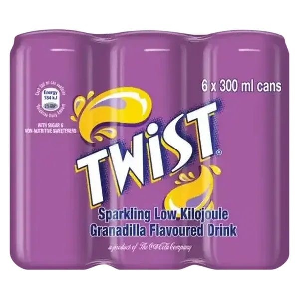 Twist Granadilla Flavoured Soft Drink Cans 6 x 300ml