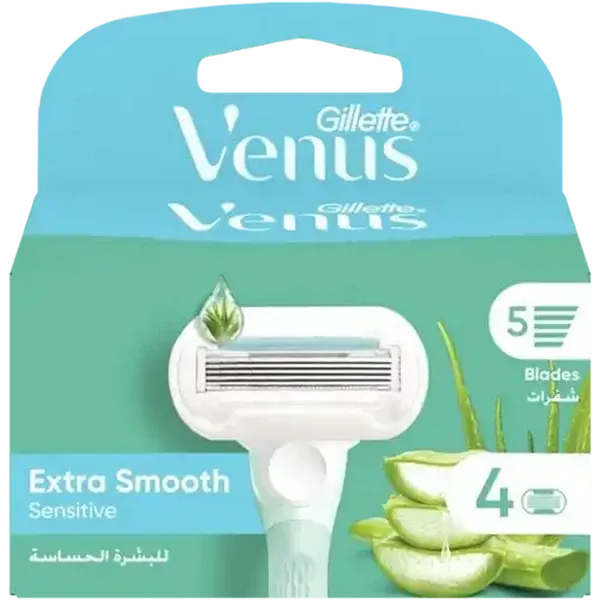 Gillette Venus Deluxe Smooth Sensitive Razor Blade Refills 4 Pack