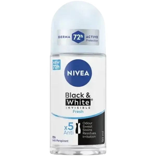 NIVEA Black & White Invisible Fresh Anti-Perspirant Roll-On 50ml