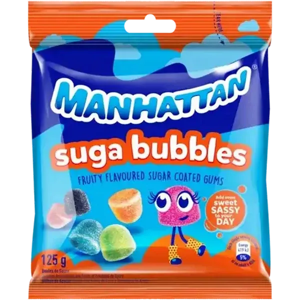 Manhattan Fruity Flavoured Suga Bubbles 125g