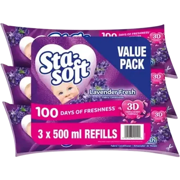 Sta-soft Lavender Fresh Fabric Conditioner Refill 3 x 500ml