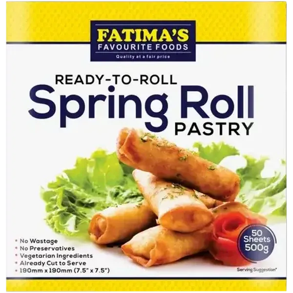 Fatima's Favourite Foods Frozen Ready-To-Roll Spring Roll Pastry 500g