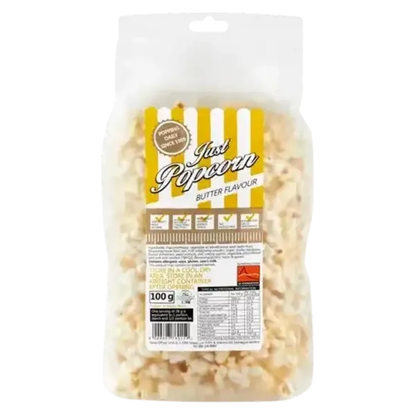 Just Popcorn Butter Flavoured Popcorn 100g