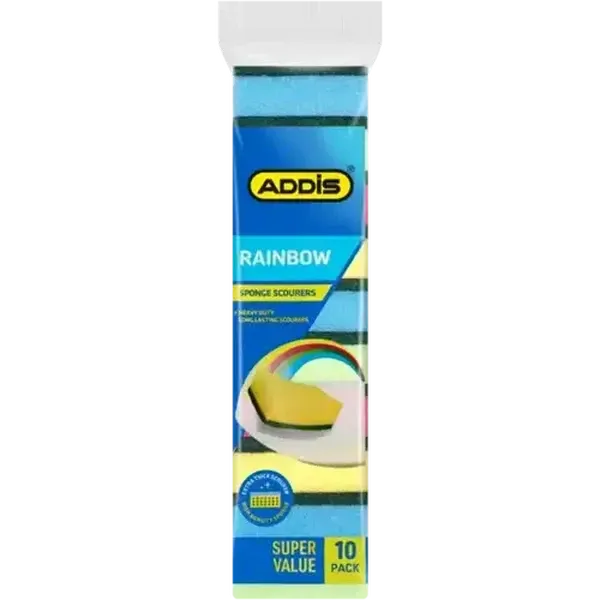 ADDIS Rainbow Sponge Scourers 10 Pack