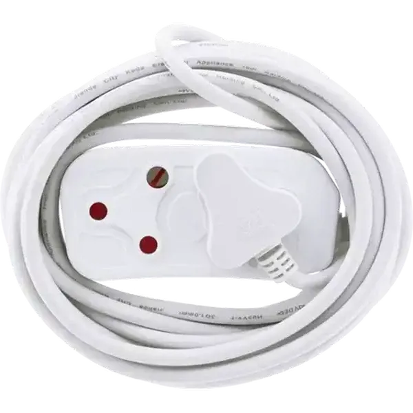SCE White 2 Way Extension Cord 5m