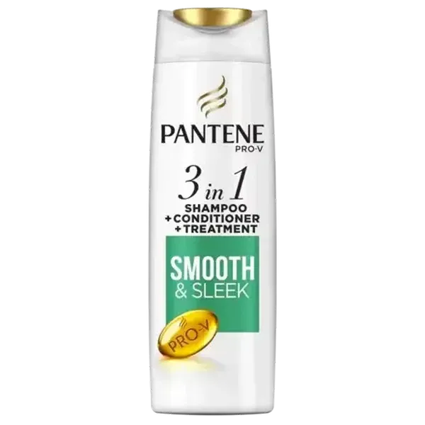 Pantene 3-In-1 Smooth & Sleek Shampoo Bottle 360ml