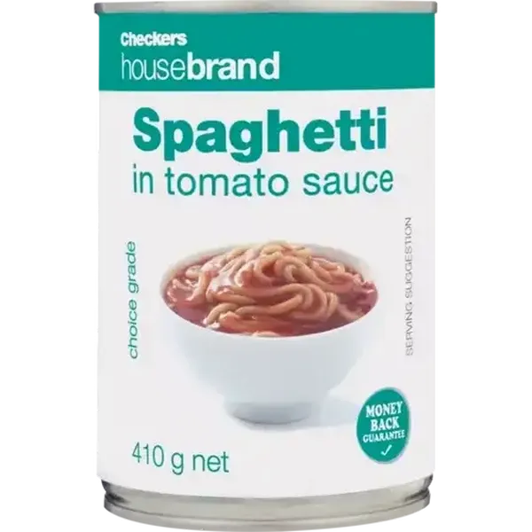 Checkers Housebrand Spaghetti In Tomato Sauce 410g