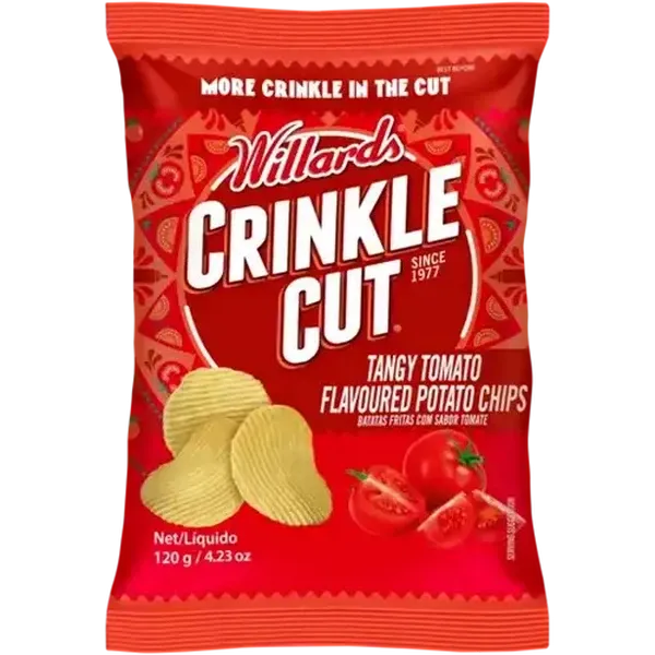 Willards Crinkle Cut Tomato Flavoured Potato Chips 120g