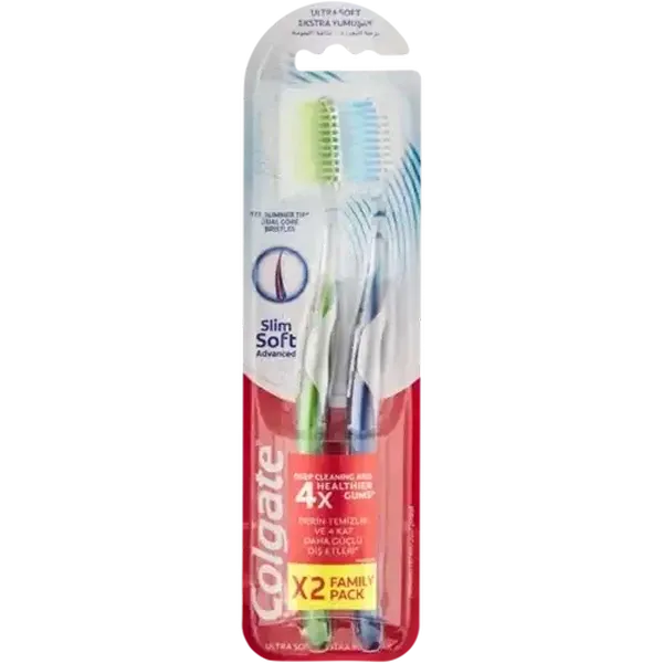 Colgate Slim Soft Advanced Toothbrush 2 Pack