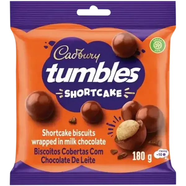 Cadbury Tumbles Shortcake Biscuits in Milk Chocolate 180g