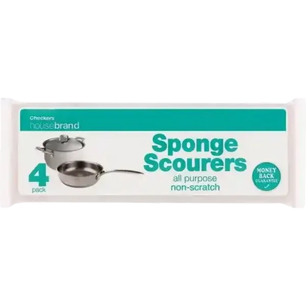 Checkers Housebrand Non Scratch Sponge Scourers 4 Pack