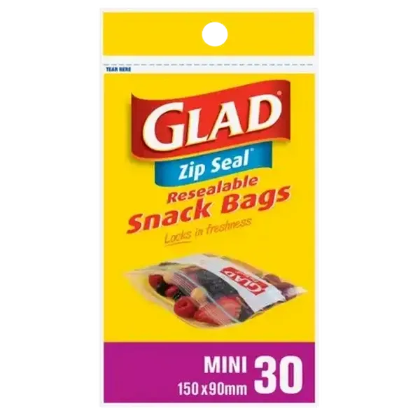 Glad Zip Seal Mini Bags 30 Pack