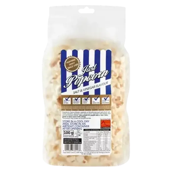Just Popcorn Salt & Vinegar Flavoured Popcorn 100g