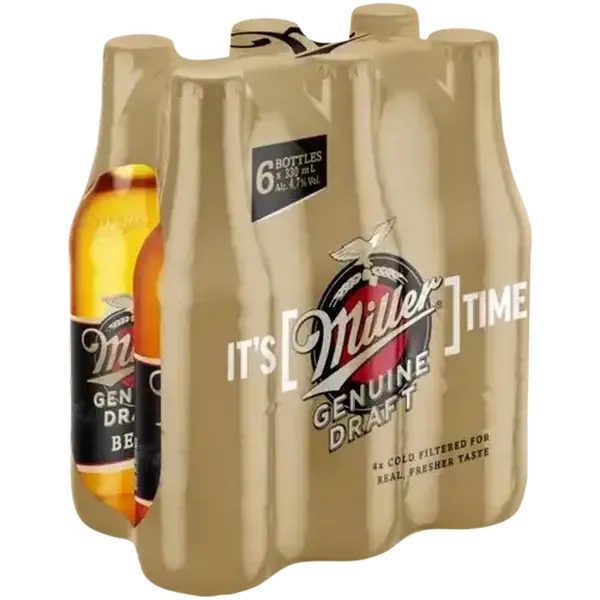 Miller Genuine Draft Beer Bottles 6 x 330ml