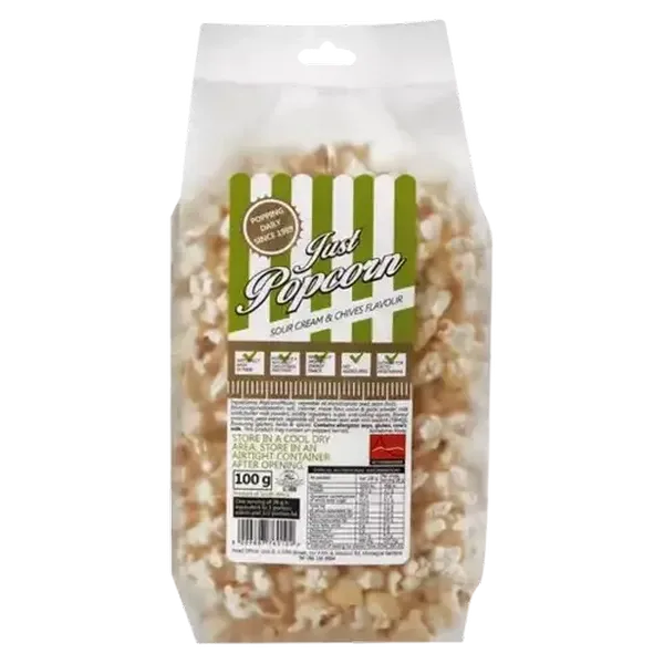 Just Popcorn Cream & Chives Flavoured Popcorn 100g