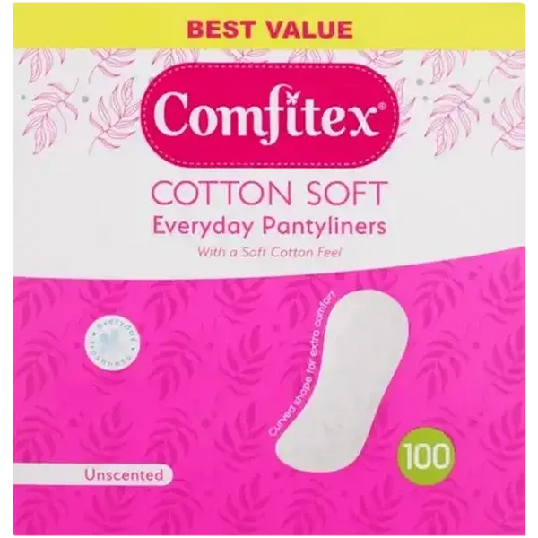 Comfitex Cotton Soft Unscented Everyday Pantyliners 100 Pack