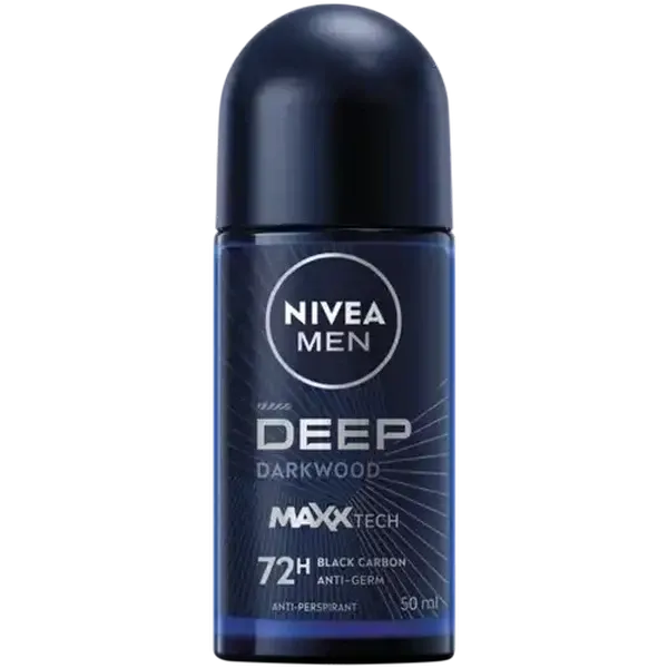 NIVEA MEN DEEP Black Carbon Dark Wood Anti-Perspirant Roll-On 50ml