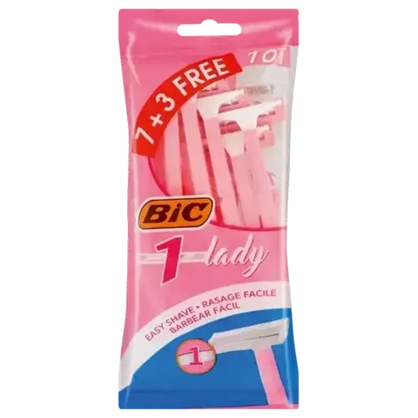 BIC 1 Lady Women's Disposable Razors Pouch 7 Pack + 3 Free