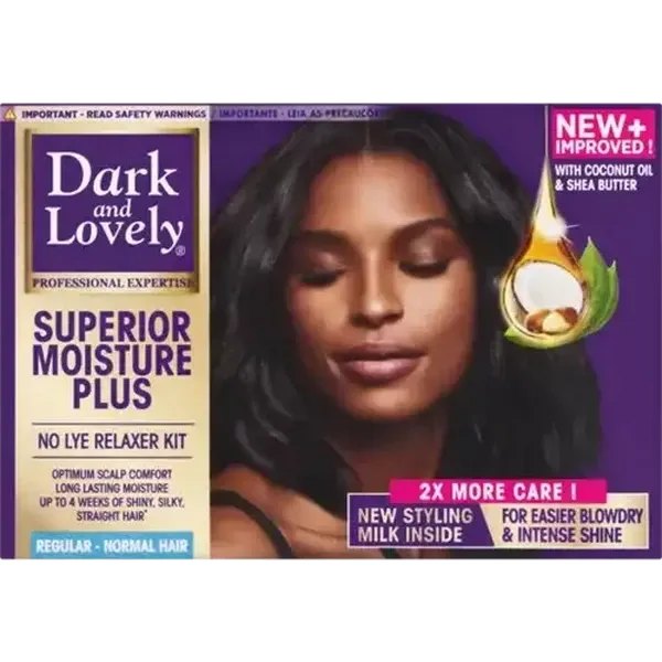 Dark and Lovely Superior Moisture Plus Regular No Lye Relaxer Kit
