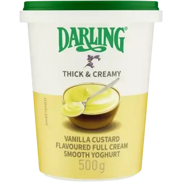 Darling Thick & Creamy Vanilla Custard Flavoured Full Cream Smooth Yoghurt 500g