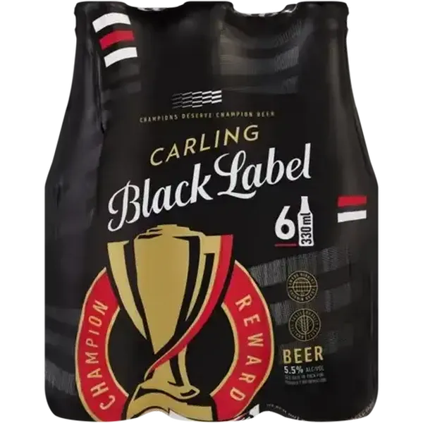 Carling Black Label Beer Bottles 6 x 330ml