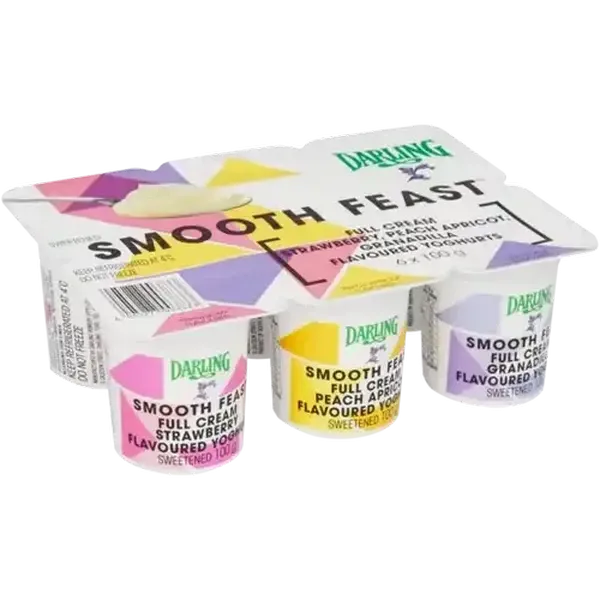 Darling Smooth Feast Assorted Full Cream Yoghurt 6 x 100g
