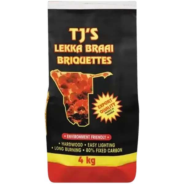 TJ'S Lekka Braai Briquettes Bag 4kg