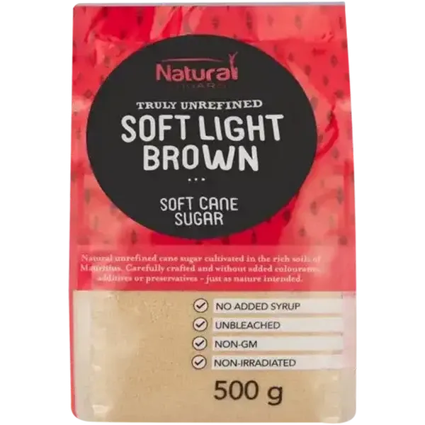Natural Sugars Truly Unrefined Soft Light Brown Soft Cane Sugar 500g