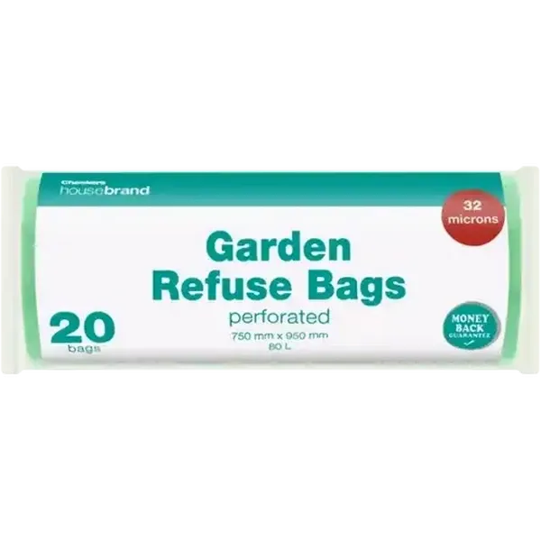 Checkers Housebrand 20 Pack Garden Refuse Bags 80L 750mm x 950mm